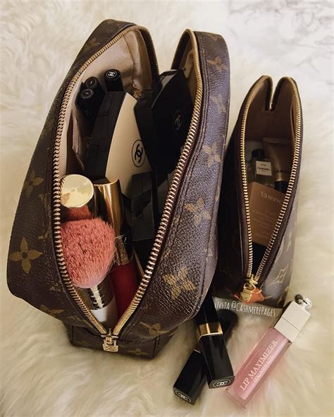 louis vuitton older leather makeup bag